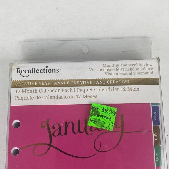 Recollections Planner Pages 12 Month Calendar Pack 97 PC New In Package * - Picture 2 of 8